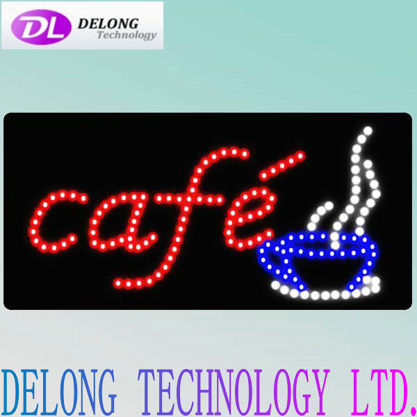 60X30X2.5cm acrylic Excellent visibility led cafe sign board