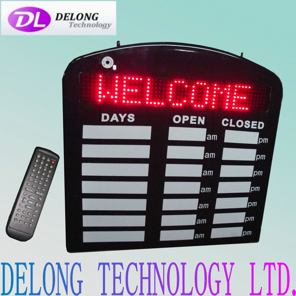 45X45CM programmable open led welcome sign business hours with remote control