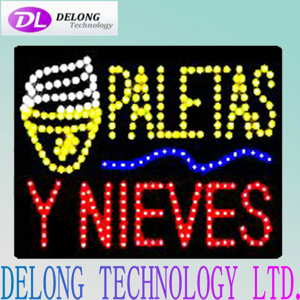 60X30X2.5cm High quality animated open led PALETAS sign