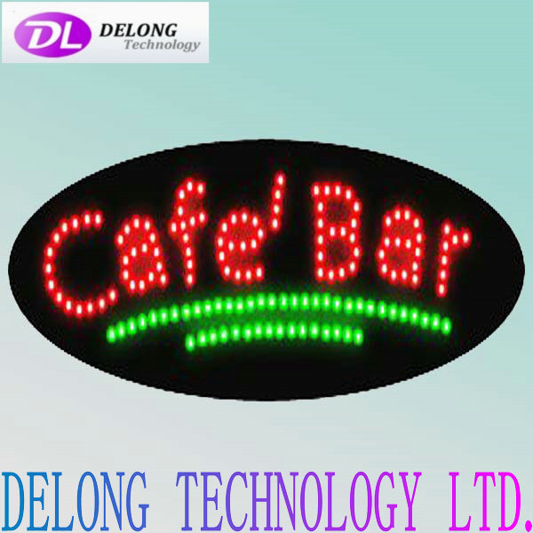 68X38cm oval acrylic led cafe bar sign