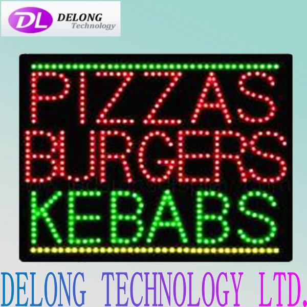 acrylic 50X50cm high bright open electronic led PIZZAS sign board