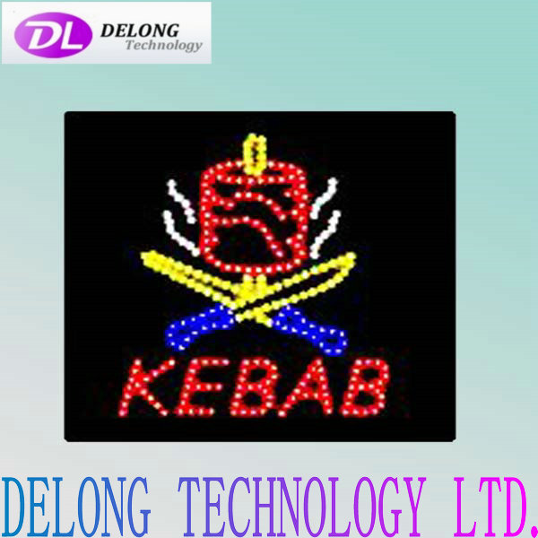 40X40X2.5cm indoor animated LED KEBAB shop open signs board