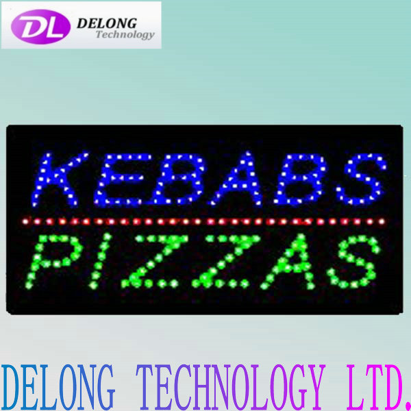12''*24''*1'' rectangle acrylic chasing KEBABS PIZZAS flash led shop sign board