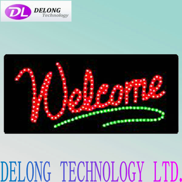 acrylic 60X30cm flashing indoor retail open closed led welcome sign