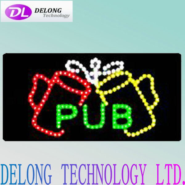 60X30X2.5cm acrylic flashing LED PUB sign open sign