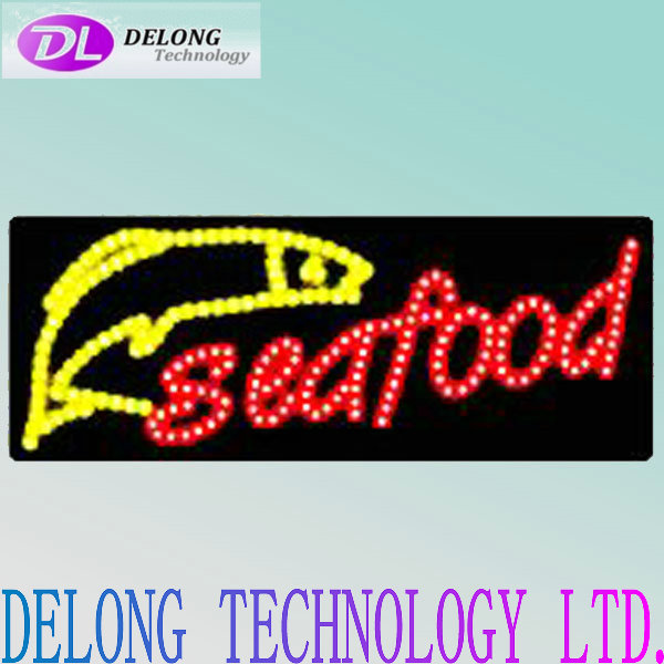 60X30X2.5cm good price high bright flashing electronic led sea food sign