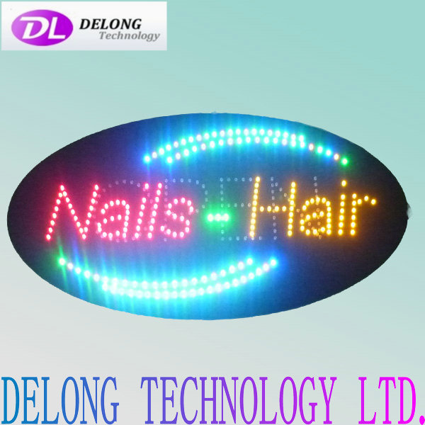 68X38cm ABS open closed led nail hair display