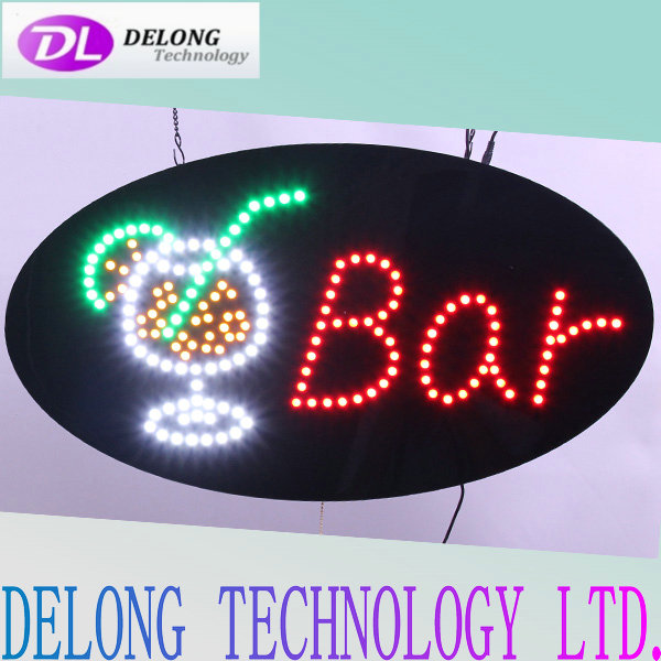 15X27inch open LED bar sign with oval shape