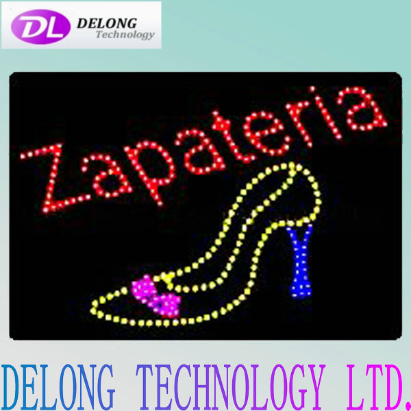 60X30cm acrylic flashing open closed ZAPATERIA led lighted sign