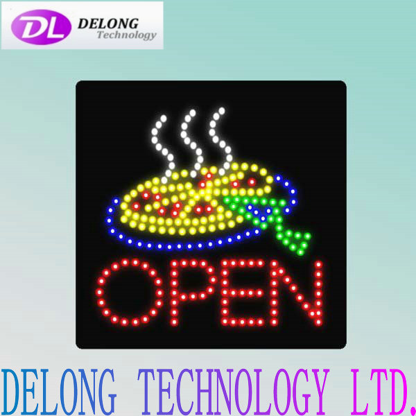 hanging chain 40X40X2.5cm acrylic animated led open shop sign for cake shop