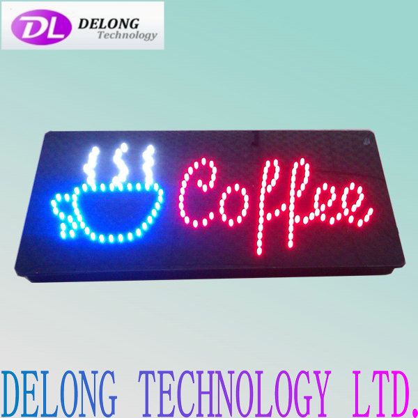 60*30cm flasing chasing open coffee led neon sign