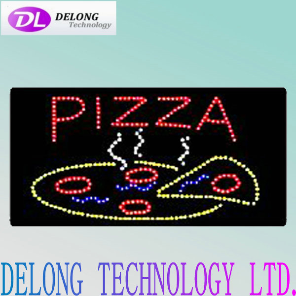 60X30cm illuminated acrylic indoor low cost PIZZA open led sign board