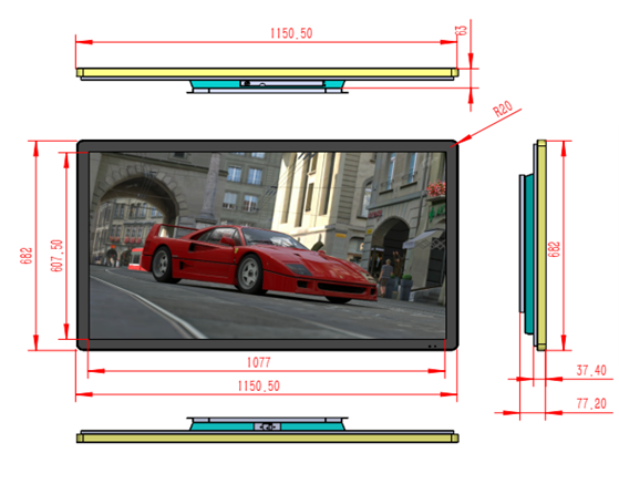 49 50 inch LCD Monitor USB Media Player For Advertising Exhibition LCD Advertising Player