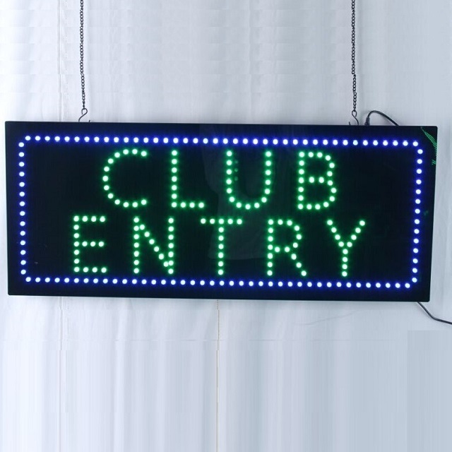 CE RoHS 81X33cm acrylic flash ledclub sign