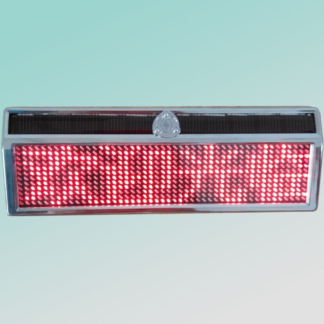 red 12X48pixel silver frame solar bluetooth led car sign