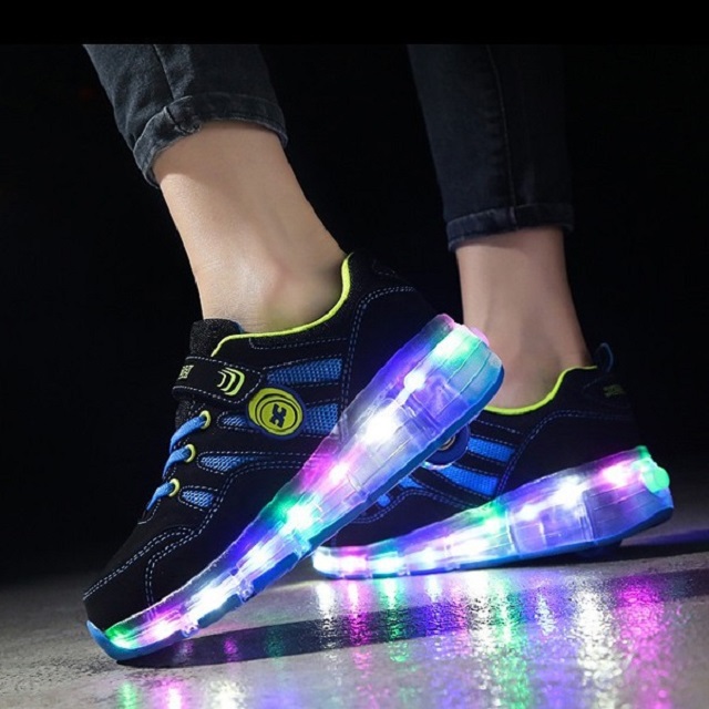 hot selling kids one wheel led wheel roller shoes skate shoes light up sole chargeable all styles